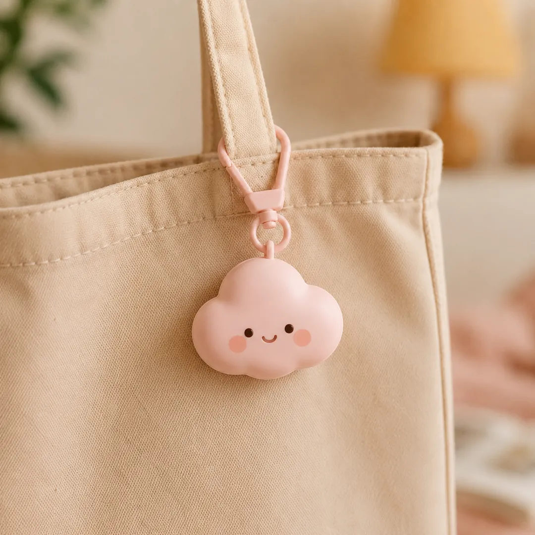 トートバッグの持ち手につけためじるしアクセサリー
